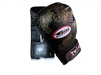 Боксерские перчатки TWINS 12 oz стрейч черные