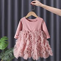Детское красивое нарядное платье на девочку, розовое. Праздничное платье для детей