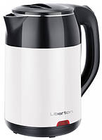 Электрочайник Liberton LEK-6825, White/Black, 1500W, 1.8л, дисковый, двойная стенка (нержавейка+пластик),