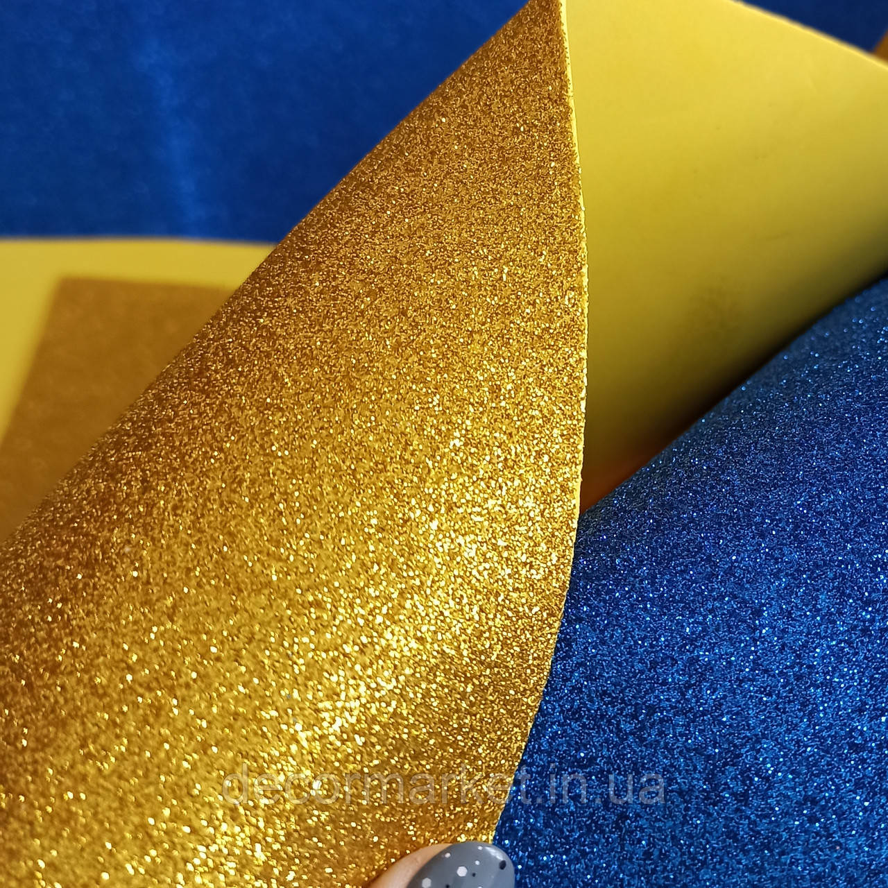 Фоміран глітерний золотий 2 мм рулонний, фото 1
