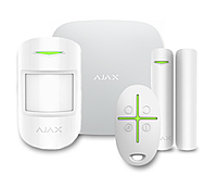 Комплект бездротової сигналізації Ajax StarterKit 2 white, хаб 2, брелок, датчик руху та відчинення дверей