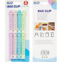 Від 6 шт. Набір затискачів для пакетів 8шт  921-7808, 11*1,5*1,5 см купить оптом