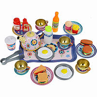 Игровой набор металлической посуды с продуктами в чемодане "Цветы" арт. 86-19 SEH топ