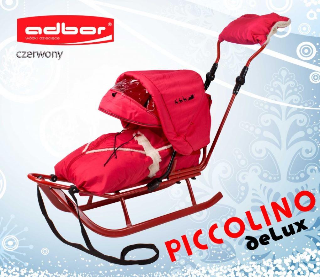 Санки Adbor Piccolino DeLux (повний комплект санок), червоні, фото 1