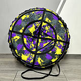 Тюбінг великий світловідбивний 100 см, надувні санки, ватрушка для дітей, тюбінг для катання на гірці, фото 2