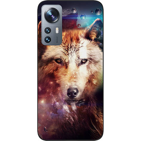 Чохол силіконовий Case для Xiaomi 12/12X з картинкою Космічний вовк, фото 1