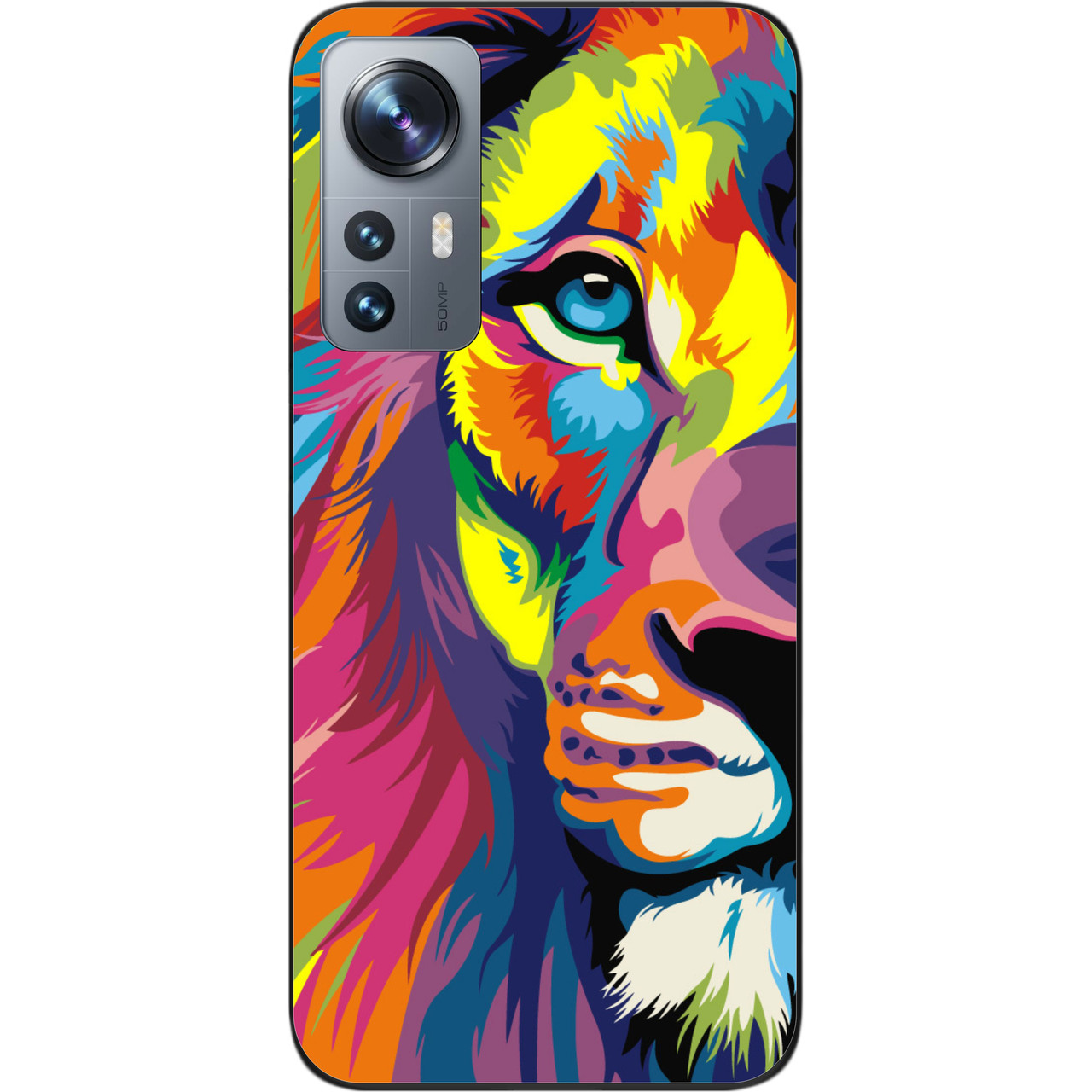 Бампер силіконовий Case для Xiaomi 12/12X з малюнком Яскравий лев