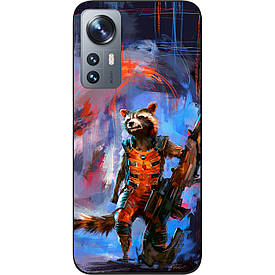 Силіконовий чохол Case для Xiaomi 12/12X з картинкою Єнот Ракета