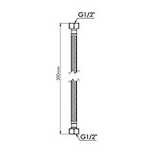 Шланг для води Thermo Alliance Standart 30 см NYLON 1/2"x1/2" ВВ TAS387W30, фото 2