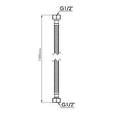 Шланг для води Thermo Alliance Standart 150 см NYLON 1/2"x1/2" ВВ TAS387W150, фото 2