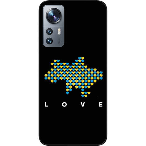 Силіконовий чохол Case для Xiaomi 12 / 12X з картинкою Love, фото 1