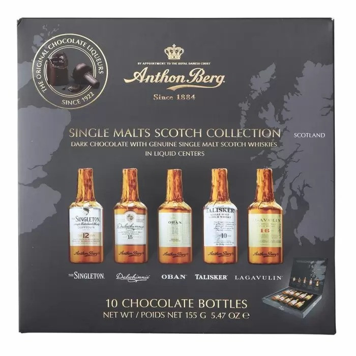 Набір лікерів Anthon Berg Single Malt Whisky Liqueurs 10 Pieces 155g, фото 1