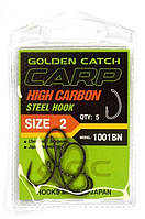 Крючки для рыбы, GC Carp 1001, 5шт/уп, цвет BN, размер №2
