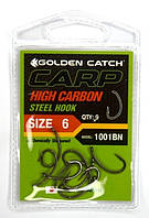 Крючки для рыбалки, GC Carp 1001, 9шт/уп, цвет BN, размер №6