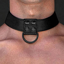 Бондаж нашивник Fetish Black Matt Collar With Leash, фото 2