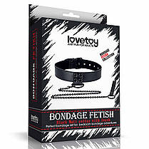 Бондаж нашивник Fetish Black Matt Collar With Leash, фото 3