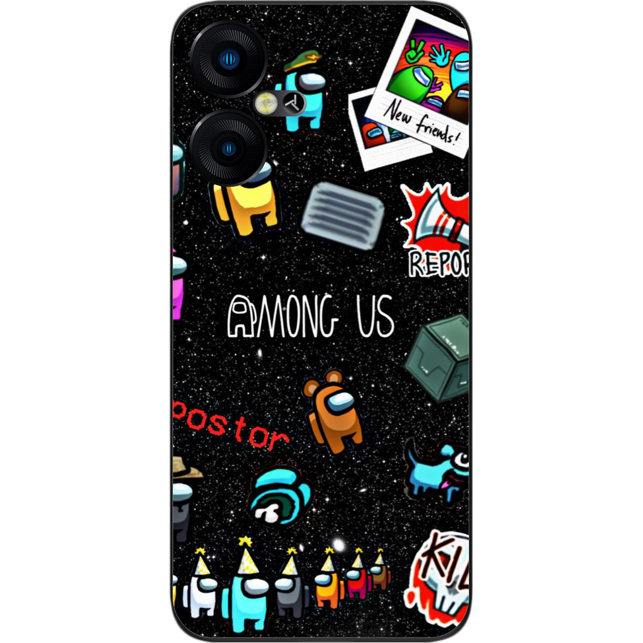 Силіконовий чохол Case для Tecno Pova Neo 3 (LH6n) з картинкою Among Us Знайди мене