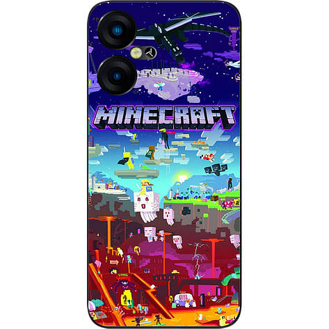 Силіконовий чохол Case для Tecno Pova Neo 3 (LH6n) з картинкою Minecraft, фото 1