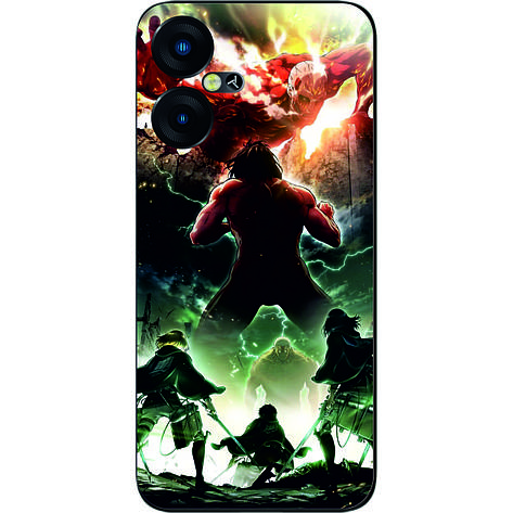 Силіконовий чохол Case для Tecno Pova Neo 3 (LH6n) з картинкою Атака титанів гіганти, фото 1