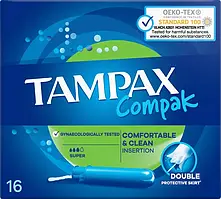 Тампони Tampax Compak Super з аплікатором (16шт.)
