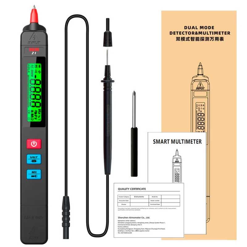 BSIDE Z1, Smart-мультиметр TrueRMS, відліків: 1999, напруга: 500В, опір: 20MОм, детектування NCV