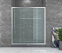 Душевые двери 160*190 см четыре секции, см стекло матовое 5 мм, профиль сатин SHOWART TITAN