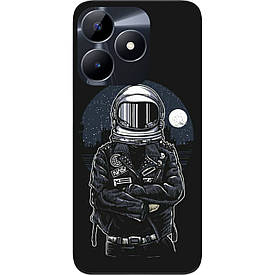 Чохол силіконовий Case для Realme C51 з картинкою Космонавт і місяць