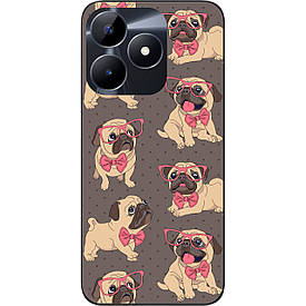 Бампер силіконовий Case для Realme C51 з малюнком Мопсики