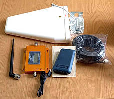 Репітер підсилювач мобільного зв'язку KW-9015-G GSM 4G 900 МГц з антенами, кабелем, повербанком 20000 мАч