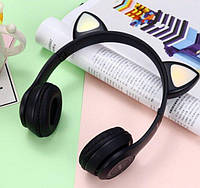 Беспроводные Bluetooth наушники Cat Ear с кошачьими ушками Черные FM227