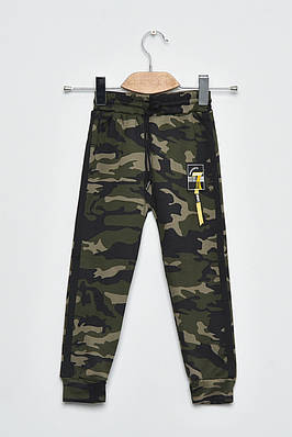Спортивні штани дитячі для хлопчика на флісі кольору хакі р.65 168543T Безкоштовна доставка