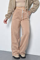 Спортивные штаны женские на флисе бежевого цвета р.2 168624P