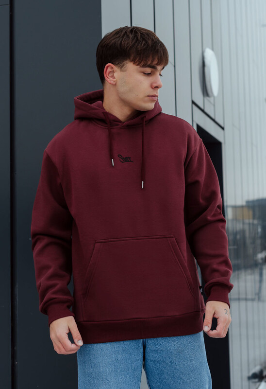 Бордове тепле худі Staff bordo oversize fleece