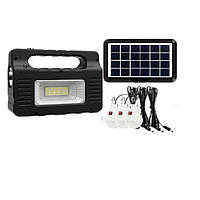 Портативная станция-фонарь с солнечной панелью 3 LED лампами + повербанк EASY POWER EP-0138B FM227