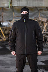 Зимова військова куртка Soft Shel (софтшел) чорний M