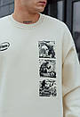 Світшот теплий бежевого кольору Staff zilla oversize fleece, фото 4