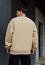 Бежевий брендований світшот Staff beige original oversize fleece, фото 3
