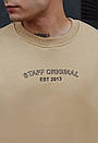 Бежевий брендований світшот Staff beige original oversize fleece, фото 4