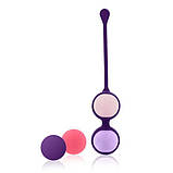 Набір вагінальних кульок Rianne S: Pussy Playballs Coral, маса 15, 25, 35, 55г, моноліт, косметичка, фото 2