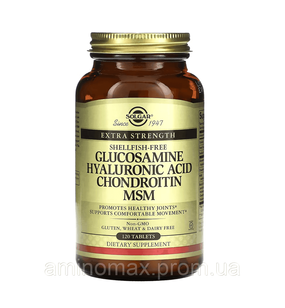 Solgar Glucosamine Hyaluronic Acid Chondroitin MSM 120 таблеток