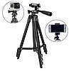 Штатив для телефону та фотоапарата Tripod 3120 PRO портативний трипод 0,35-1.02м висота. TJ-998 Колір: чорний, фото 4