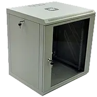 12U Шкаф 19", 600x500x640мм (Ш*Г*В), эконом, акриловое стекло, серый