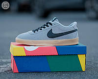 Мужские кроссовки кожаные Nike SB Zoom Blazer серые повседневные кеды кеды найк зум блазер