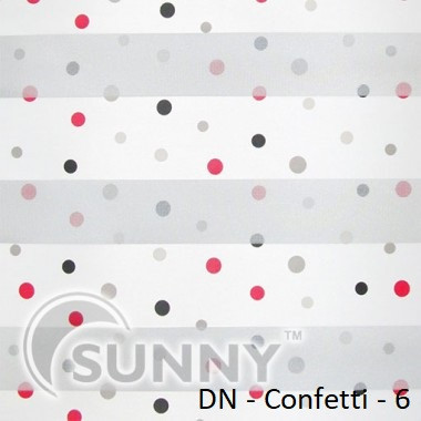 Рулонні штори для вікон Sunny в системі День Ніч, тканина DN-Confetti