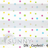 Рулонні штори для вікон Sunny в системі День Ніч, тканина DN-Confetti, фото 2