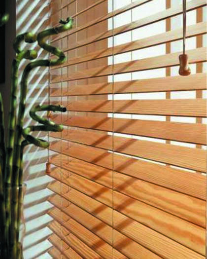 Жалюзі для вікон бамбукові та дерев'яні 25 мм, горизонтальні.