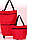Сумка для покупок на колесах. Посилена господарська сумка. Червона, фото 6