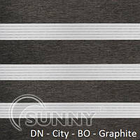 Рулонні штори для вікон День Ніч в закритій системі Sunny з П-подібними направляючими, тканина DN-City BO