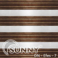 Рулонні штори для вікон День Ніч в закритій системі Sunny з П-подібними направляючими, тканина DN-Efes