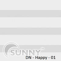 Рулонні штори для вікон День Ніч в закритій системі Sunny з П-подібними направляючими, тканина DN-Happy